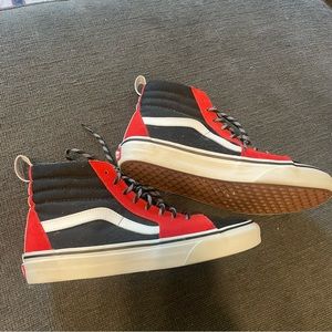 VANS OTW Sk8-Hi Mens Black/Red/White Lace-Up Suede/Canvas